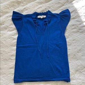 Loft blue Knit sweater short sleeve blouse